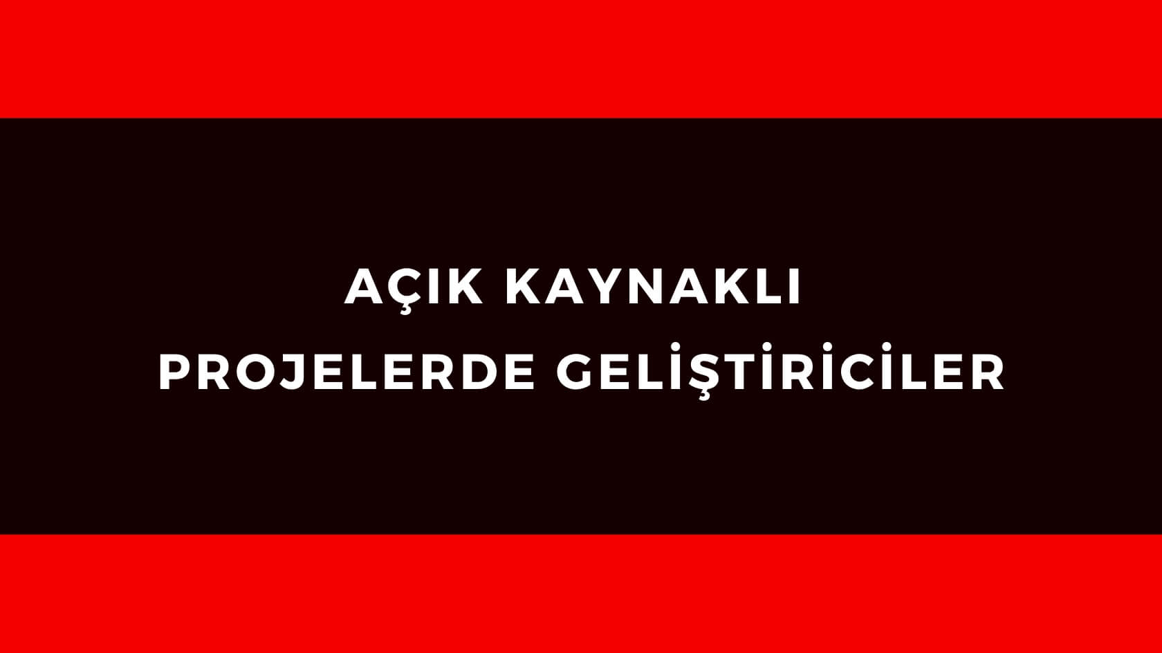 AÇIK KAYNAKLI PROJELERDE GELİŞTİRİCİLER
